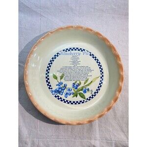 Beautiful Ceramic Blueberry Pie Dish With Recipe Nantucket
